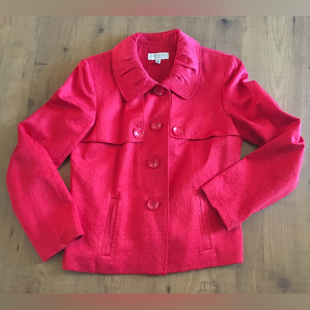 Concepts RED button up pea coat.